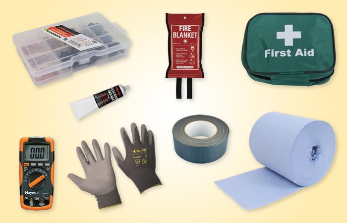 Bigger and better Practical Supplies range! image 2 - Arctic Hayes offer key products such as blue roll, duct tape, silicone grease, multimeters, protective gloves, fire blankets, and a one-man First Aid kit.