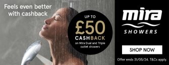 Claim up to £50 cashback on dual- and triple-outlet Mira showers