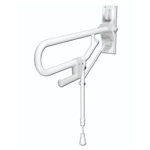 AKW Hinged Foldup Double Hairpin Grab Rail - Adjustable Leg - White (01830WH) - main image 1