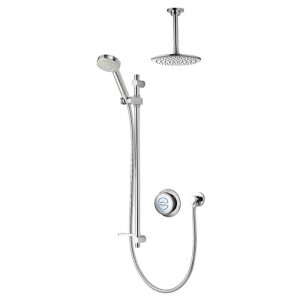 Aqualisa Quartz concealed shower with adjustable & fixed ceiling shower heads - Gravity Pumped (QZD.A2.BV.DVFC.18) - main image 1