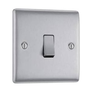 BG Nexus Intermediate Plate Switch - Brushed Steel (NBS13-01) - main image 1