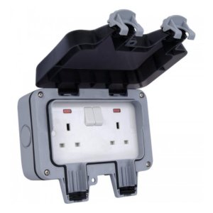 BG Outdoor 2 Gang Double Pole Switched Socket (WP22-01) - main image 1