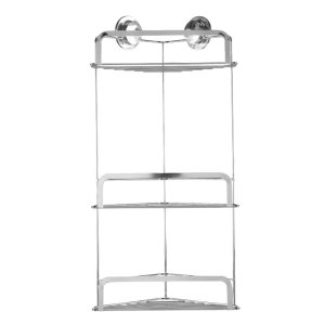 Croydex Stick 'N' Lock Three Tier Corner Basket - Chrome (QM290841) - main image 1