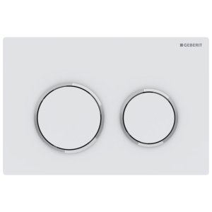 Geberit Omega20 Dual Flush Plate - White / Chrome (115.085.JT.1) - main image 1