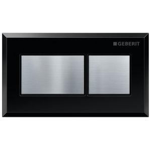 Geberit Pneumatic Dual Flush Plate - Square Design - Black / Chrome (116.051.KV.1) - main image 1