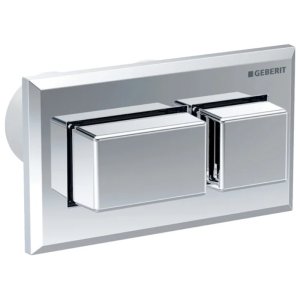 Geberit Pneumatic Square Dual Flush Plate - For Sigma Concealed Cistern - Gloss Chrome (116.054.21.1) - main image 1