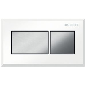 Geberit Pneumatic Square Dual Flush Plate - For Sigma Concealed Cistern - White / Chrome (116.053.KT.1) - main image 1