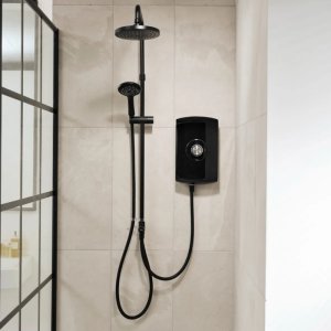 Triton Amore DuElec Dual Electric Shower 9.5kW - Black Gloss (GEAMDU93) - main image 1