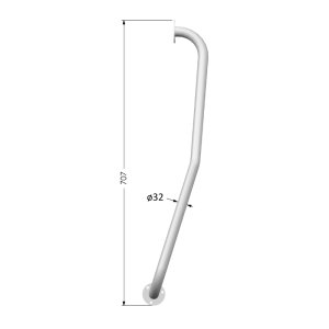 AKW White Powder Coated Steel Grab Rail - Left Handed (01745L) - main image 2