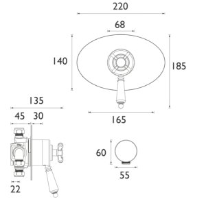 Bristan 1901 Concealed Concentric Shower Valve Only - Chrome (N2 CSHCVO C) - main image 2