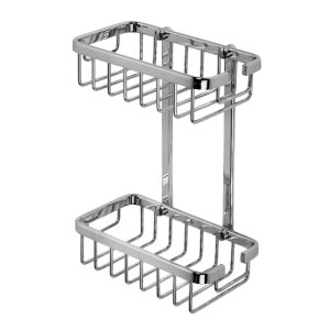 Croydex Slimline Aluminium Two Tier Basket - Chrome (QM786041) - main image 2