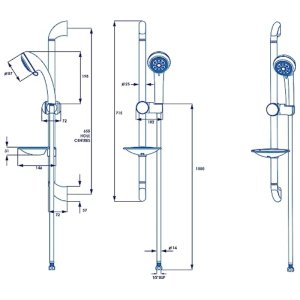 Croydex Three Function Shower Set - Chrome (AM150941) - main image 2