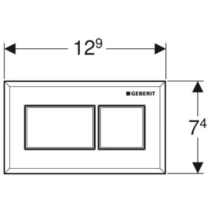 Geberit Pneumatic Square Dual Flush Plate - For Sigma Concealed Cistern - Gloss Chrome (116.054.21.1) - main image 2