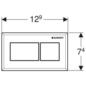 Geberit Pneumatic Square Dual Flush Plate - For Sigma Concealed Cistern - White / Chrome (116.053.KT.1) - main image 2