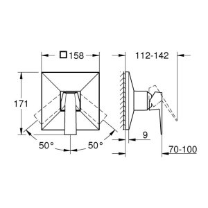 Grohe Allure Brilliant Single-Lever Shower Mixer Trim - Brushed Hard Graphite (24277AL0) - main image 2