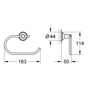 Grohe Essentials Authentic Toilet Roll Holder - Chrome (40657001) - main image 2