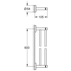 Grohe Essentials Double Towel Rail - Chrome (40802001) - main image 2