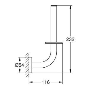 Grohe Essentials Spare Toilet Paper Holder - Brushed Hard Graphite (40385AL1) - main image 2