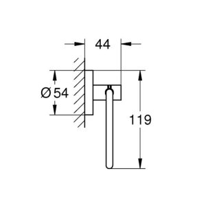 Grohe Essentials Toilet Roll Holder - Hard Graphite (40689A01) - main image 2