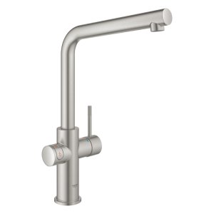 Grohe Red Duo Kitchen Tap and Medium Size Boiler - L Spout - Supersteel (30341DC1) - main image 2