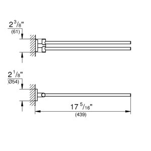 Grohe Start Double Towel Bar - Chrome (41183000) - main image 2