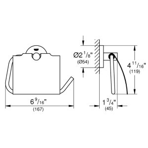 Grohe Start Toilet Paper Holder With Cover - Chrome (41179000) - main image 2