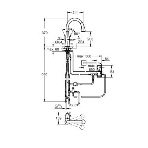 Grohe Zedra Touch Electronic Single Lever Sink Mixer - Supersteel (30219DC1) - main image 2