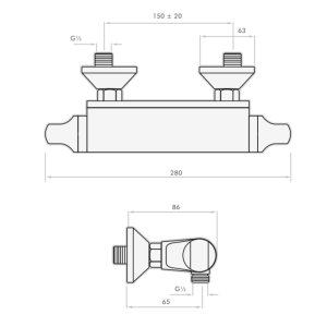 Inta Telo Thermostatic Bar Mixer Shower - Chrome (TL10014CP) - main image 2