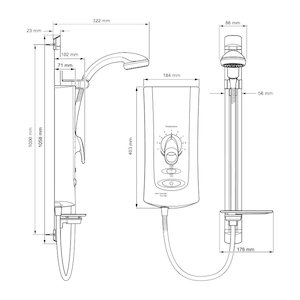 Mira Advance ATL Flex Thermostatic Electric Shower 9.8kW - White/Chrome (1.1643.006) - main image 2