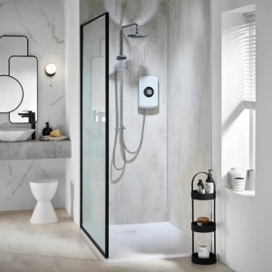 Triton Amore DuElec Dual Electric Shower 9.5kW - White Gloss (GEAMDU91) - main image 2