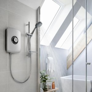 Triton Amore Electric Shower 8.5kW - Brushed Steel (ASPAMO8BRSTL) - main image 2