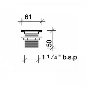 Twyford 50mm grid waste - unslotted (WF4340CP) - main image 2