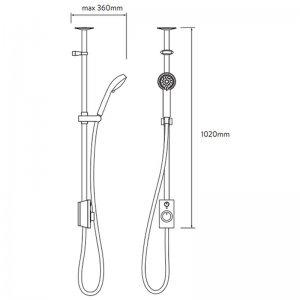 Aqualisa Visage exposed digital shower with adjustable shower head - Gravity Pumped (VSD.A2.EV.14) - main image 3