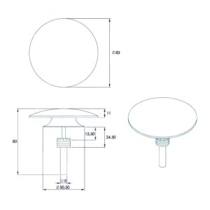 Croydex Pop Up Bath Plug Converta - Chrome (DG400241) - main image 3