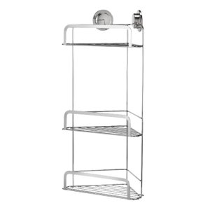 Croydex Stick 'N' Lock Three Tier Corner Basket - Chrome (QM290841) - main image 3