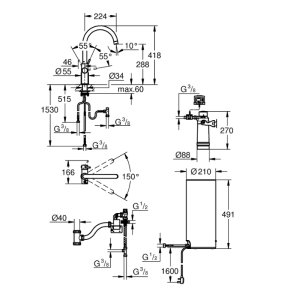 Grohe Red Duo Kitchen Tap and Large Size Boiler - C Spout - Chrome (30328001) - main image 3