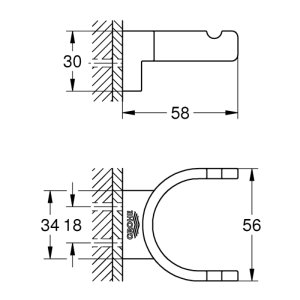 Grohe Selection Double Robe Hook - Brushed Hard Graphite (41049AL0) - main image 3