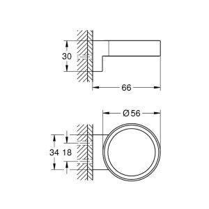 Grohe Selection Glass/Soap Dish Holder - Hard Graphite (41027A00) - main image 3