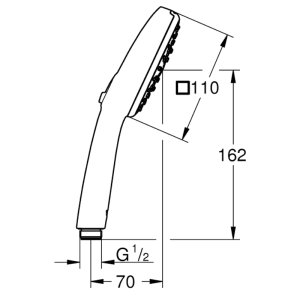 Grohe Vitalio Comfort 110 3 Spray Shower Head - Chrome (26092001) - main image 3