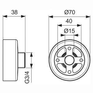 Ideal Standard Idealrain fast fix connection set for exposed shower valves (BD198AA) - main image 3