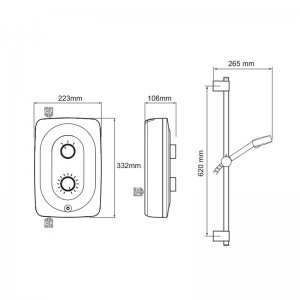 Mira Shore Electric Shower 9.5kW - White/Chrome (1.1789.002) - main image 3