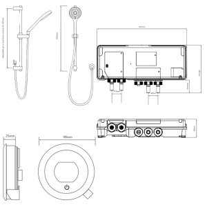 Aqualisa Optic Q Smart Shower Concealed with Adj Head and Bath Fill - Gravity Pumped (OPQ.A2.BV.DVBTX.23) - main image 4