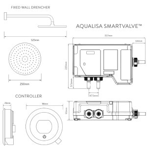 Aqualisa Optic Q Smart Shower Concealed with Fixed Head - Gravity Pumped (OPQ.A2.BR.23) - main image 4