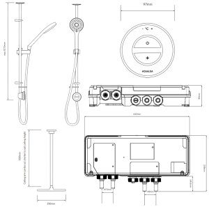 Aqualisa Unity Q Smart Shower Exposed with Adj and Ceiling Fixed Head - Gravity Pumped (UTQ.A2.EV.DVFC.23) - main image 4