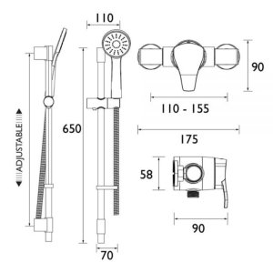 Bristan Capri 3 Exposed Mini Valve Mixer Shower - Chrome (CAP3 SHXAR C) - main image 4