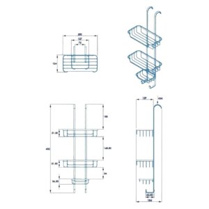 Croydex Hook Over Three Tier Basket - Chrome (QM264341) - main image 4