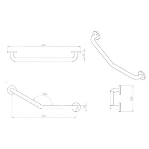 Croydex Stainless Steel Angled Grab Bar - Chrome (AP501341) - main image 4