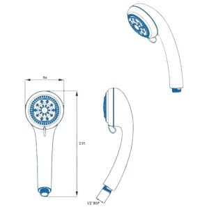 Croydex Three Function Shower Head - Chrome (AM150241) - main image 4