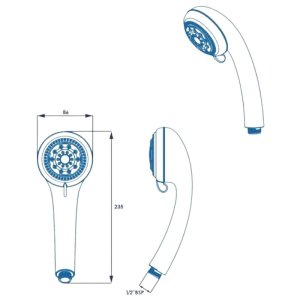 Croydex Three Function Shower Head - White (AM150222) - main image 4