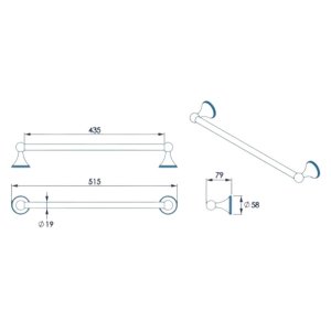 Croydex Westminster Towel Rail - Chrome (QM202641) - main image 4